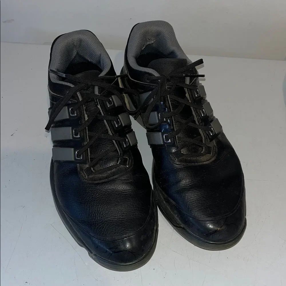 Black Mens Adidas used Adipower Boost waterproof golf shoes cleats 10